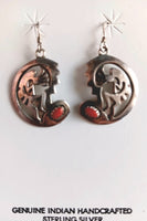 30mm SS Kokopelli with Coral Earring