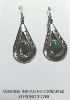 45mm SS Malachite Teardrop Earring