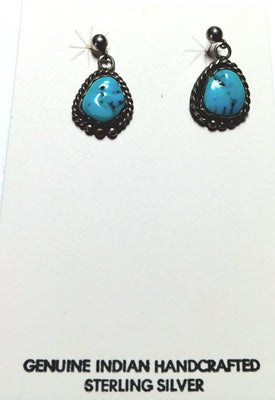 20mm SS Turquoise Nugget Earring