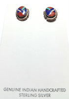 14mm SS Inlay Stone Earring