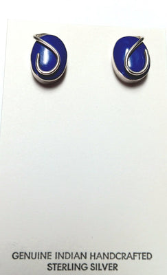 16mm SS Oval Lapis Earring