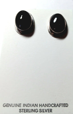 22mm SS Oval Onyx Earring