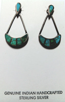 38mm SS Inlay Turquoise Earring