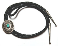 36" SS Oval Concho Turquoise Nugget Bolo Tie