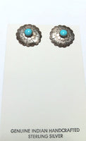 20mm SS Turquoise Dot Concho Earring