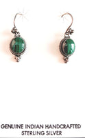 22mm SS Oval Malachite Earring