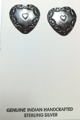 20mm SS Hand Stamped Heart Earring