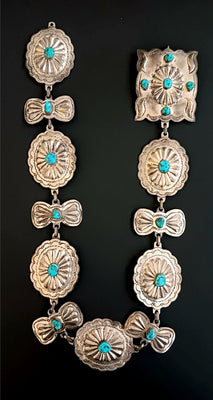 35" Turquoise Nugget Concho Belt