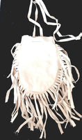 3x4.5" White Medicine Bag With Fringe