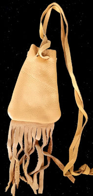 2.5x3" Gold Medicine Pouch Bag With Fringe