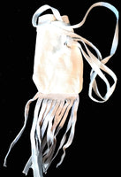 3.5x2.5" White Medicine Bag With Fringe