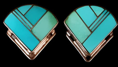 26x26"mm Inlay Turquoise Earring