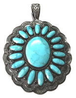 72x50"mm Silver Star Turquoise Pendant