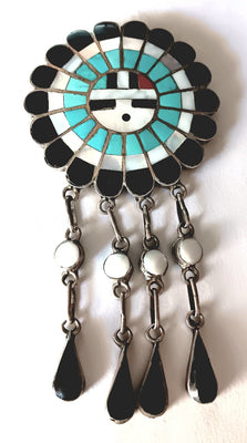 52x102"mm Sun face Kachina Pin/Pendant