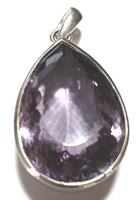 14x48"mm SS Tear Drop Amethyst Pendant