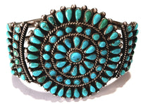 58" SS Zuni Turquoise Cluster Cuff