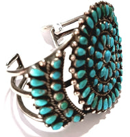 58" SS Zuni Turquoise Cluster Cuff