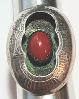 4.25-SS Oval Coral Ring