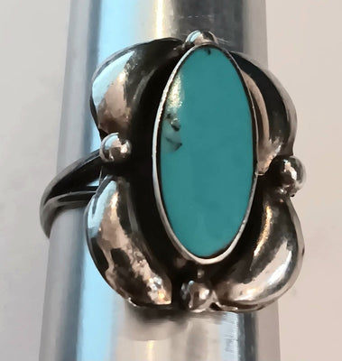 6-SS Turquoise Oval Ring