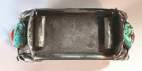 SS Navajo Vintage Turquoise & Coral Watchband