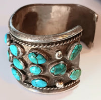 SS Vintage Turquoise Trucker Watchband AS-IS