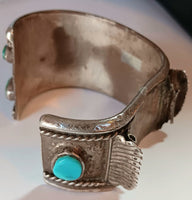 SS Vintage Turquoise Trucker Watchband AS-IS