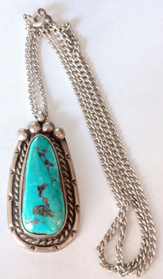 18" SS Turquoise Necklace