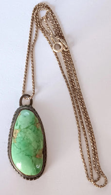 22" SS Vintage Turquoise Necklace