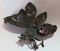 38x34"mm Amethyst Flying Bug Pin