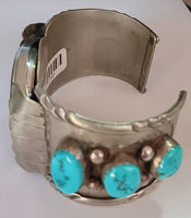 AS-IS SS Navajo Turquoise Nugget Watchband