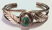 50"mm SS Oval Turquoise Leaf Bracelet