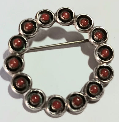 30"mm SS Zuni Coral Dot Pin