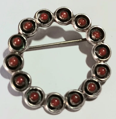 30"mm SS Zuni Coral Dot Pin