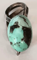 16x44"mm SS Oval Turquoise Twisted Pendant