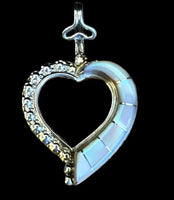 Assorted Gem Stone Heart Pendant 1.5"