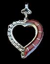 Assorted Gem Stone Heart Pendant 1.5"