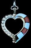 Assorted Gem Stone Heart Pendant 1.5"