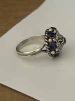 Lapis / Silver Crown Ring in Multiple Sizes