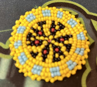 1.5" Bead Rosette Yellow 10C