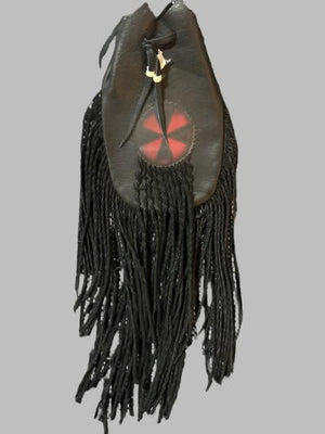 Pouch Twisted fringe - Black, 5"x 17"