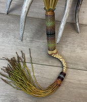 Macaw Dance Fan with Beaded Handle