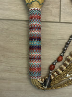 Macaw Dance Fan with Beaded Handle