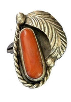 Branch Coral & Feather Ring - sz 5.75