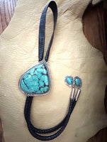 Antique Turquoise Bolo Tie 20"