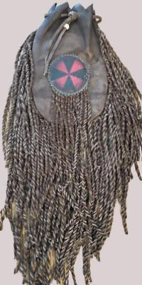 Pouch Twisted fringe - Brown, 5"x 17"