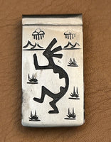 Vintage Hand Stamped Kokopelli Money Clip