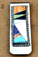 Vintage Multi-Stone Inlay Money Clip