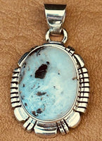 Oval White Buffalo Pendant 11x13mm