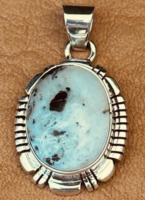 Oval White Buffalo Pendant 11x13mm