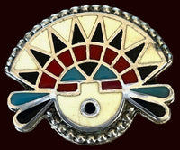 Zuni Inlay Face Bolo Tie